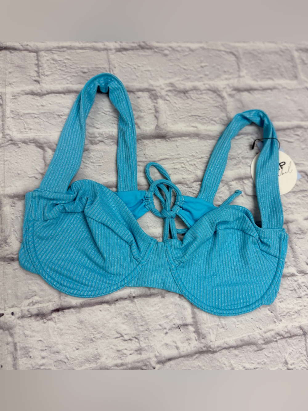 JMP The Label Barcelona Bikini Top in Bluebell Sz L EUC Beach Resort Pool Swim - Picture 3 of 16